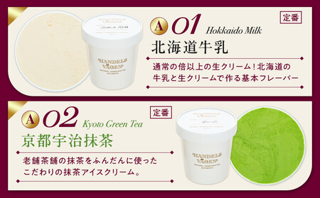 A:ハンデルスベーゲン無添加アイスクリーム/たっぷり入ったパイントサイズ2個入り（マダガスカルリッチバニラ・京都宇治抹茶）