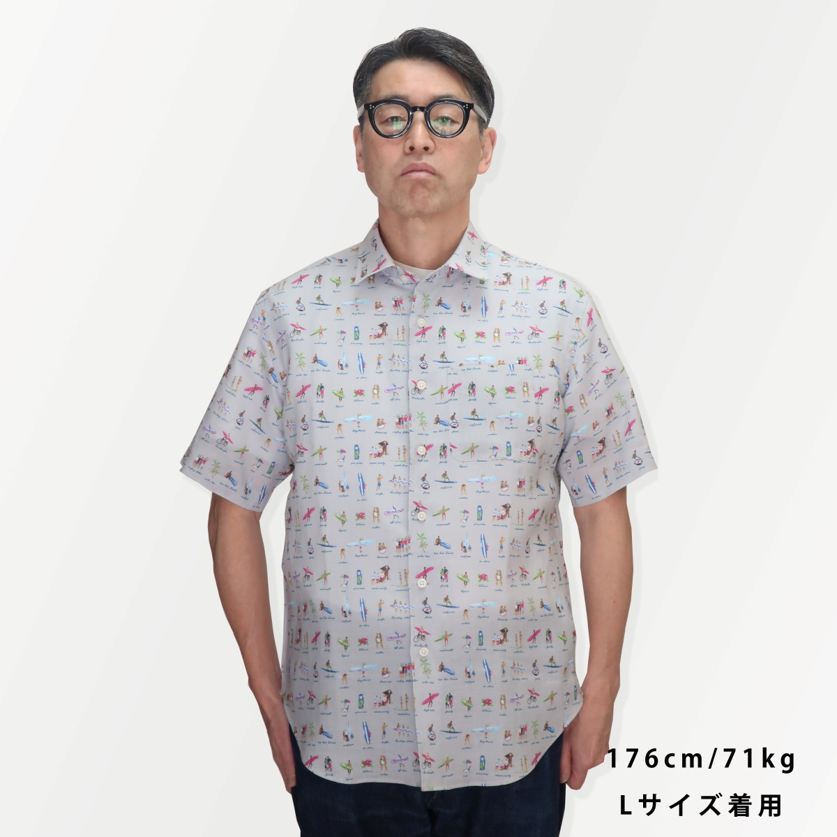 
            麻100％サーファー柄プリント半袖シャツ オリジナル柄 サーファー柄 ビーチ プレミアム生地 シャツ 服 清潔感 夏 旅行 旅 リラックス リラックスタイム ギフト プレゼント 贈り物 友人 家族 東京 新宿 0139-003-S06
          