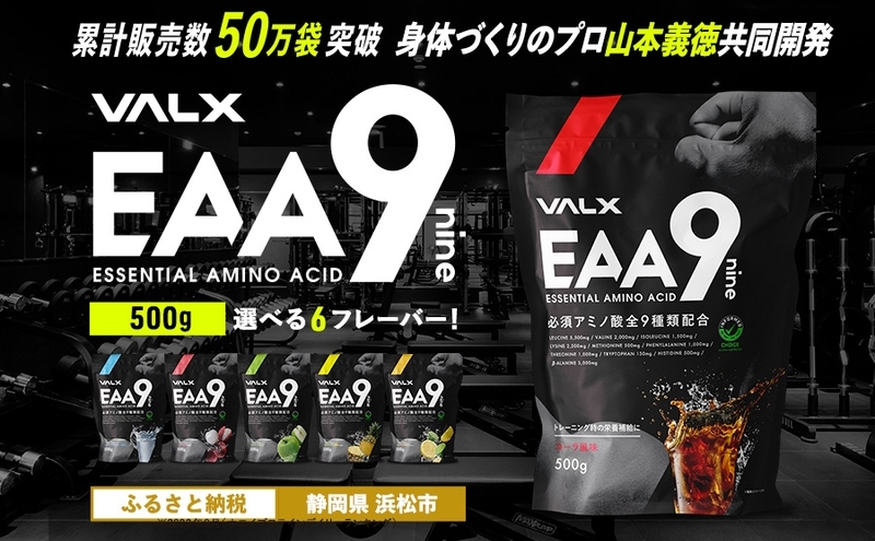 VALX EAA9 500g 【山本義徳 アンチドーピング 国産 サプリメント シトラス風味 男性 女性 ダイエット 筋トレ BCAA オススメ バルクス 浜松市 静岡県】