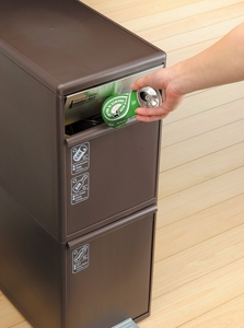 分別スイングステーションワイド３段 ＢＷＰ－１２ＢＳ ダークブラウン ／ ライクイット ダストストッカー ゴミ箱 多分別 スイングパネル フットパネル 引っ越し祝い 奈良県 葛城市