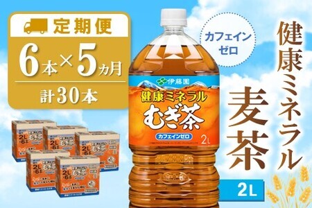 【5か月定期便】健康ミネラル麦茶 2L×6本(合計5ケース)【伊藤園 麦茶 むぎ茶 ミネラル ノンカフェイン カフェインゼロ】C3-F071345