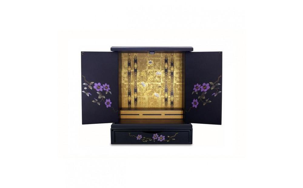 タツクラフト 紀州塗り ミニ仏壇+置き台 セット 鉄仙 小 【Tk246】 303446_DA90100