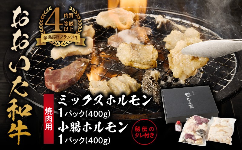 
                  【秘伝のタレ付】おおいた和牛 ミックス・小腸ホルモン 各400g_2679R 焼肉 バーベキュー BBQ ミシュラン 高級店
                