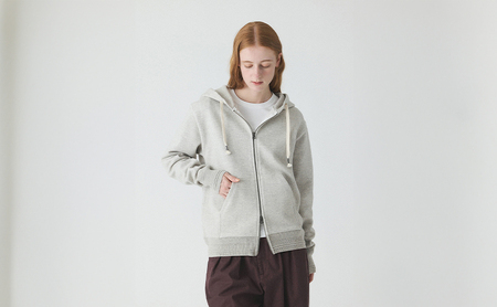 パーカー アンユースレス ジップアップ スニットパーカー 服 洋服 ファッション 耐久性 上品 コーマ糸 無撚糸コットン 洗濯可能 墨田区 東京都 オフ/XL規