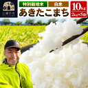 【ふるさと納税】秋田県 横手市 【白米】令和6年産 秋田県産 特別栽培米 あきたこまち 10kg（2kg×5袋）