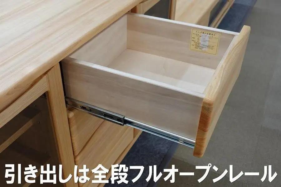 【幅79.6 奥行42 高さ75.3】OKティアラ国産ヒノキ80サイドボード