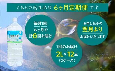 【6回　定期便】天然水　飛騨の雫　2L×12本　(2ケース) 　 水 ペットボトル 飲料水 2l 2リットル 白啓酒店 飛騨高山 TR4148