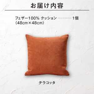 フェザー100％ クッション（48×48cm） 460095001 テラコッタ
