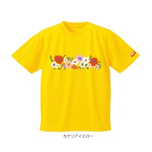 JTTA公認　卓球ユニフォーム【男女兼用(ドライ):140サイズ】フラワー2　カナリアイエロー【1673804】