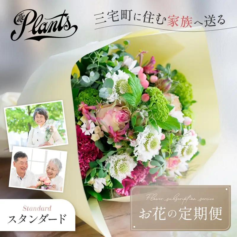 花 ふるさと定期便 3回 お届け 三宅町に住む家族へ 花束 ギフト The Plants:スタンダード