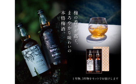 「HAMADA」 白ラベル＆黒ラベル 本格梅酒2本セット　違いを味わう本格梅酒セット / 田辺市 梅干し 梅干 梅 うめ 梅酒 酒 紀州産 完熟梅 南高梅 本格梅酒 セット 贈答品 飲み比べ【isg0