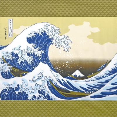 ふるさと納税 京都市 【三陽商事】浮世絵 風呂敷 北斎波 |  | 01