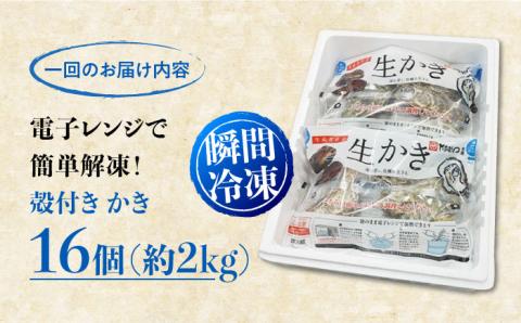 広島G7で提供された牡蠣！【全3回定期便】やながわ自慢！ 殻付き 牡蠣 16個(瞬間冷凍) 牡蠣 かき カキ 殻つき 瀬戸内 広島 ＜マルサ・やながわ水産有限会社＞江田島市[XBL012] 定期便