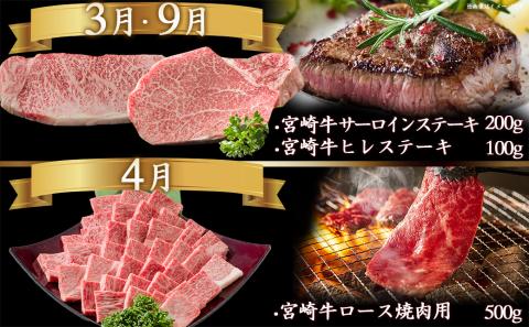 【定期便】迷ったらコレ!宮崎牛食べ尽くし定期便(10ヵ月)_T120（10）-0101