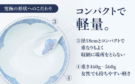 【有田焼】究極のラーメン鉢レンゲセット 花十草 青赤 ペア / 有田焼 どんぶり 皿 / 佐賀県 / 株式会社まるぶん[41APCD054]