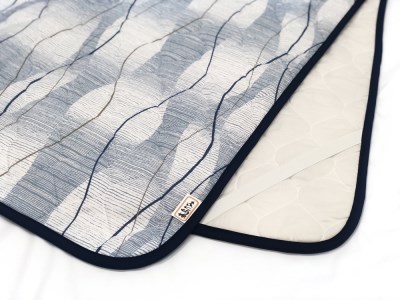 コットン100% 高島ちぢみ (表地) さらさらキルト敷パット シングルサイズ(約100×205cm) FNP006 [4600]