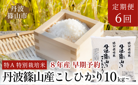 【6回定期便】〈R8年新米予約〉特A 特別栽培米 コシヒカリ 精米 10kg 定期便