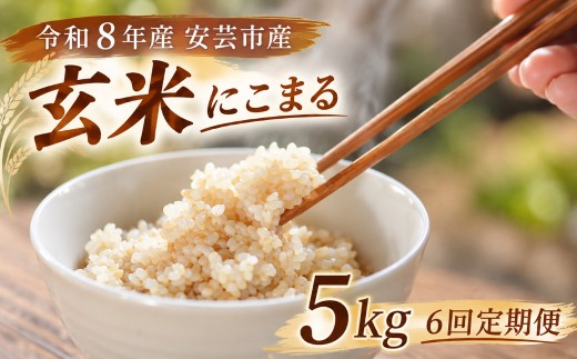 【先行受付】6回定期便 玄米 令和8年産 にこまる 計30kg 5kg×6回 選べる お米 精米 新米 ごはん ご飯 高知県産 弁当 おにぎり 料理 新嘗祭皇室献上米 令和8年 健康志向 もちもち食感 美味しい 農家直送 備蓄 防災 おにぎり 高級米 ブランド米 冷めても美味しい 炊き立て 食べ比べ 人気 おすすめ ギフト お米の定期便 人気 米 定期便 安芸市 高知県