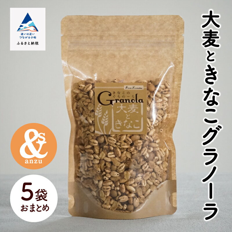【ふるさと納税】 大麦ときなこグラノーラ 5袋おまとめ セット グルメ お取り寄せ 健康 ダイエット お中元 お歳暮 ギフト 小松市 石川県 009056【あんずの木】