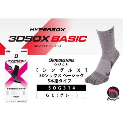 ふるさと納税 松原市 ブリヂストンゴルフ 【シングルX】3Dソックス ベーシック 5本指タイプ　グレー 靴下　SOG314