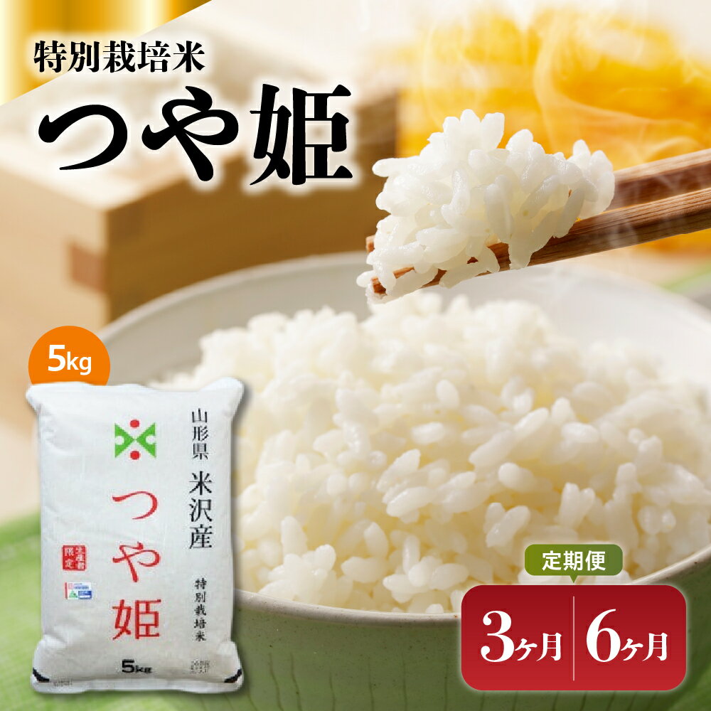 【ふるさと納税】【定期便】 令和7年産 特別栽培米 つや姫 5kg 選べる 3ヶ月 6ヶ月 山形県 米沢産 精米