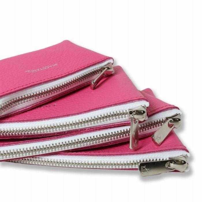 【ふるさと納税】MASSTARD -MINIMAL LEATHER POUCH PETIT- PINK | バッグ ファッション 人気 おすすめ 送料無料