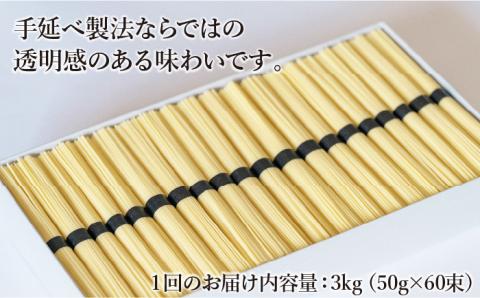 【定期便 6回】手延べ パスタ 3kg （50g×60束） / 南島原市 / 池田製麺工房 [SDA018]