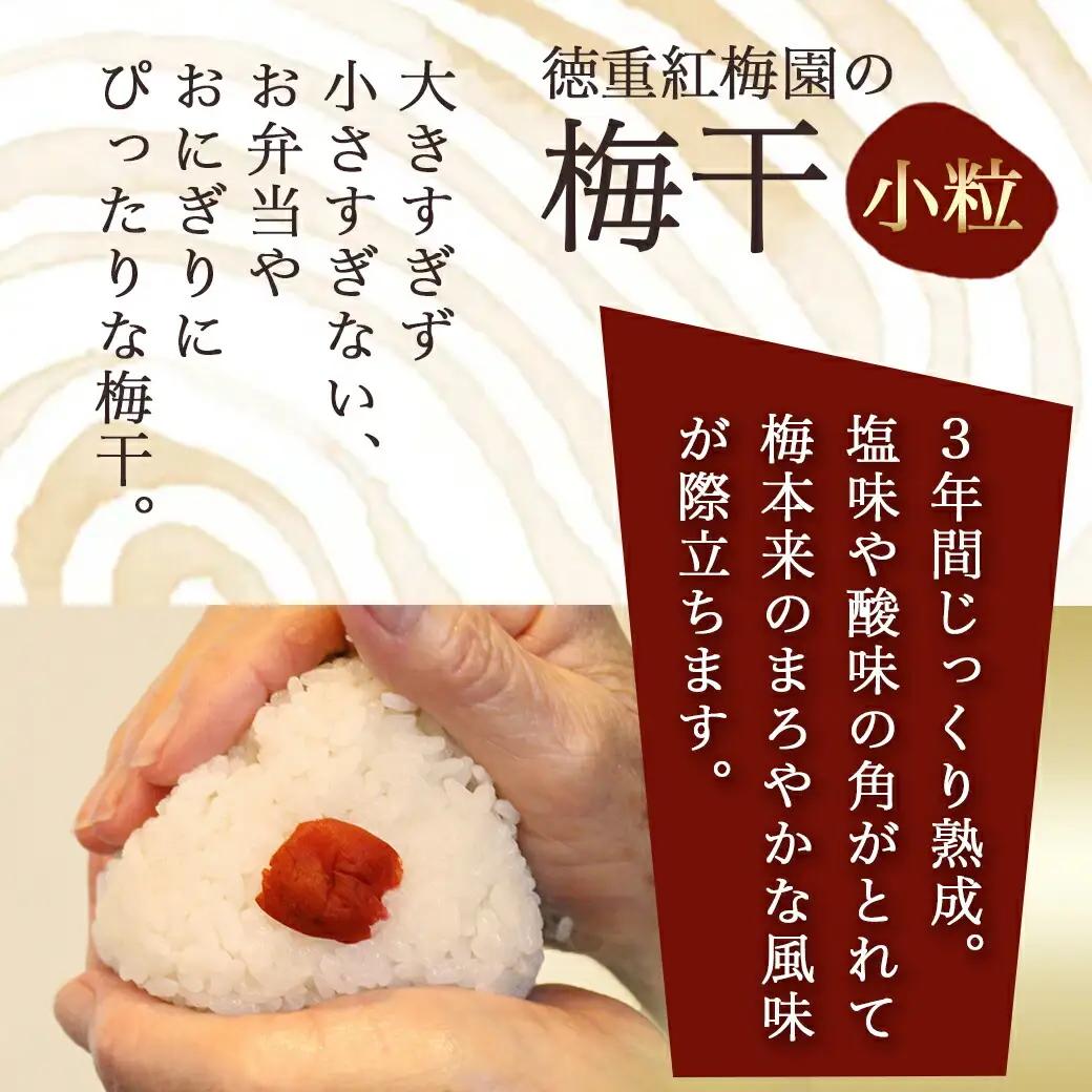 徳重おばあちゃんの3年熟成小粒梅干し1.5kg _AD-49-003-1500g_(都城市) 紅梅 いのちの梅干し 3年熟成小粒梅干(500g×3個) 塩分12％ 長期熟成 自家農園 伝統農法 お弁当