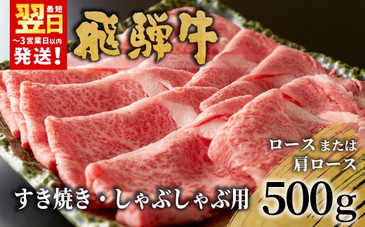 【2月発送】 飛騨牛 ロースまたは肩ロース すき焼き・しゃぶしゃぶ用 500g ロース カタロース 肩ロース 牛肉 和牛 肉 すき焼き しゃぶしゃぶ 東白川村 岐阜 贅沢 霜降り 鍋 養老ミート