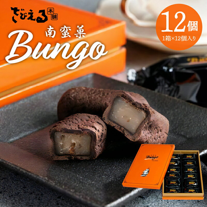 【ふるさと納税】南蛮菓 Bungo（ぶんご） 12個入り 人気 白餡 和洋折衷 和菓子 スイーツ チョコレート ラム酒 ラムレーズン カカオ 銘菓 お土産 贈答 贈り物 ギフト のし対応 焼き菓子 あんこ おやつ お菓子 J01047
