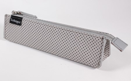 Sobagni　パンチングペンケース 雑貨 日用品 文房具 エシカルレザー製 パンチング加工  ネイビー
