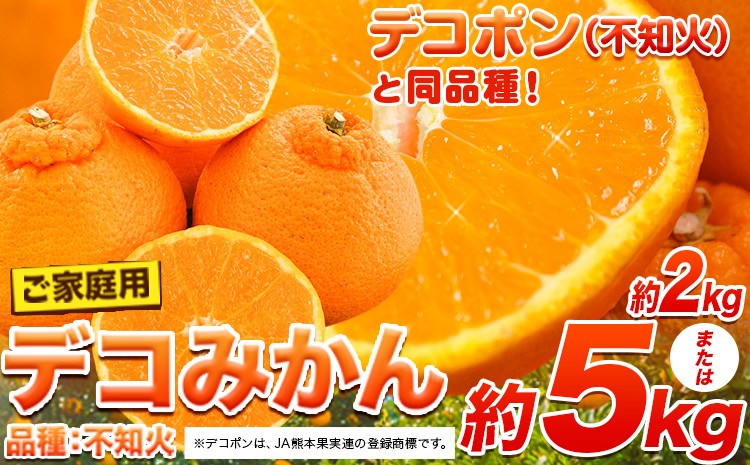 
                  不知火 訳あり デコみかん 約 2kg or 約 5kg《2027年2月上旬-4月上旬頃出荷》デコポン（不知火）と同品種 不知火 熊本県産 (長洲町産含む) 訳あり デコ 柑橘 みかん フルーツ 果物 旬 期間限定 ご家庭用
                