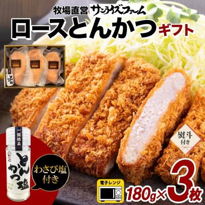 ふるさと納税 香取市 熨斗 サンライズポーク ロースとんかつ &amp; とんかつ塩 ギフトセット 180g×3枚