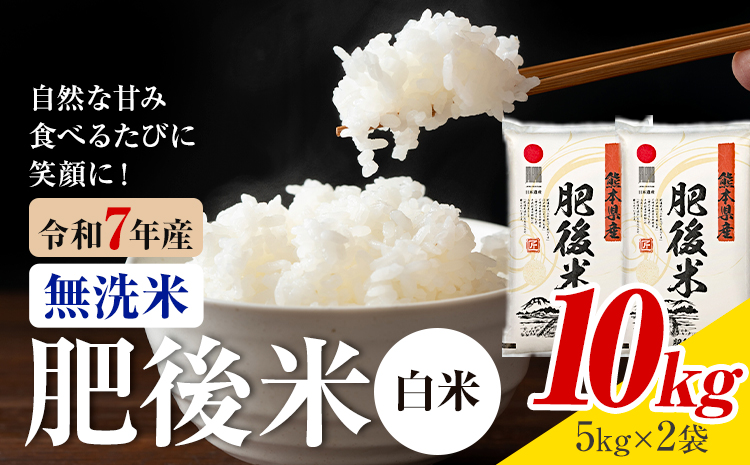 熊本県産 肥後米 無洗米 白米 10kg 1袋5kg 米 お米 令和7年産 九州産 熊本県産 ブレンド米 送料無料《30日以内に出荷予定（土日祝除く）》 無洗米 白米 米