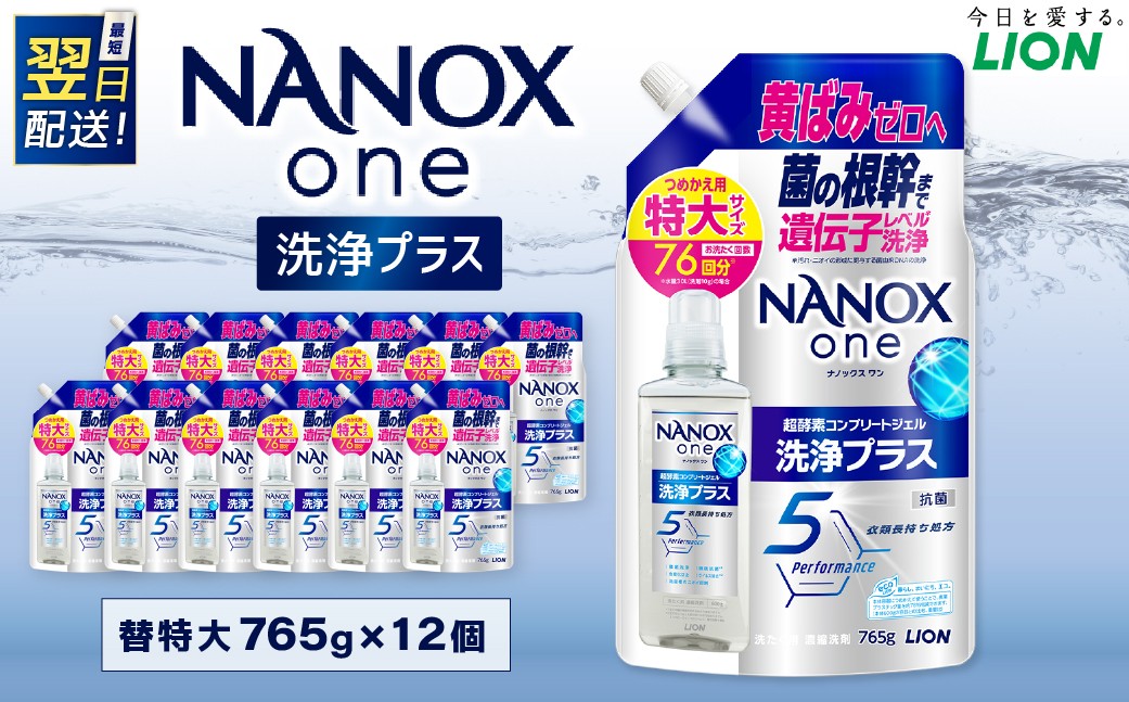 
                  【最短翌日配送】NANOX one 洗浄プラス 替特大セット（替特大12個） 765g×12個 合計：9,180g 洗剤 洗濯用洗剤 洗濯 ナノックス ナノックスワン NANOX NANOXone 神栖市
                