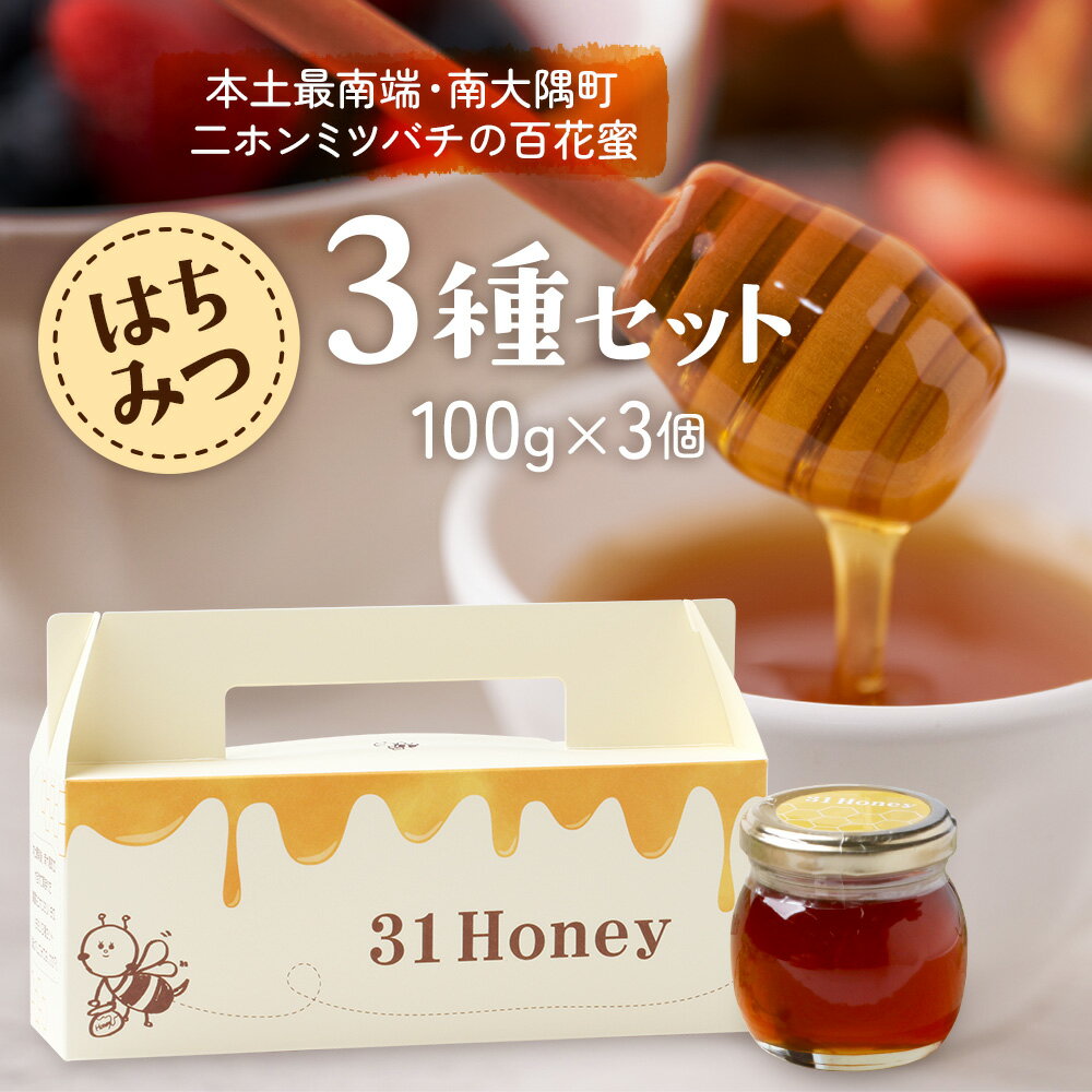【ふるさと納税】はちみつ 蜂蜜 3種 セット（100g×3個）31 Honey《数量限定》MM-1｜国産 はちみつ ハチミツ 蜂蜜 養蜂 ハニー 百花蜜 百花はちみつ 日本みつばち 天然 非加熱 産地直送 鹿児島県 南大隅町 南大隅町日本みつばち研究会
