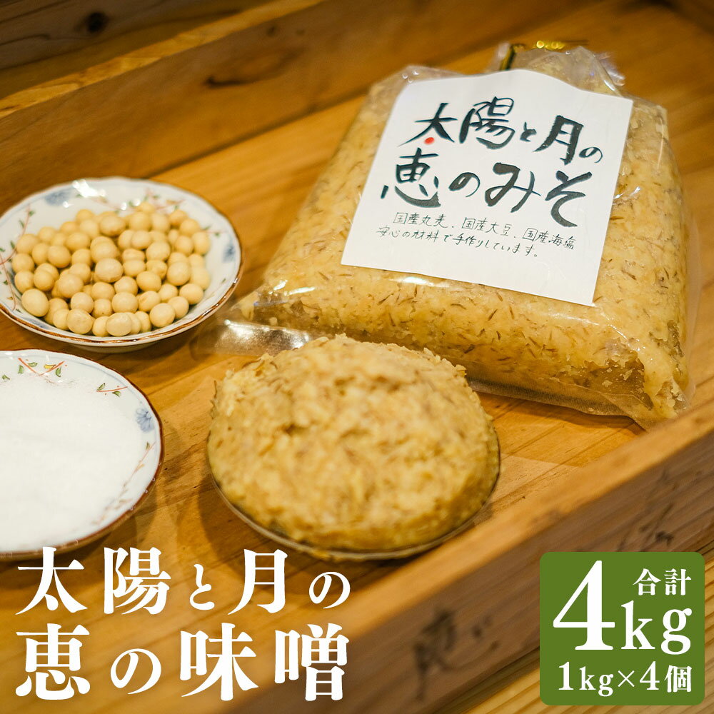 【ふるさと納税】太陽と月の恵の味噌 1kg×4個 計4kg みそ 味噌 調味料 発酵食品 国産 冷蔵 九州 長崎県 長崎市 送料無料