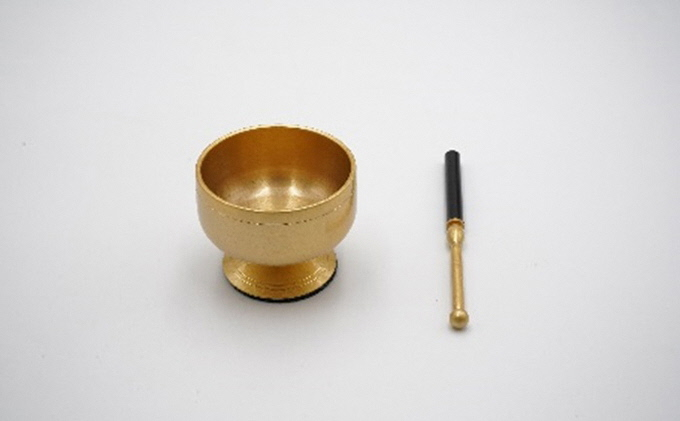 
            【高岡銅器】末広りん　F金メッキ FAD-0965
          