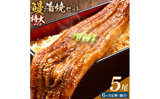 【隔月定期便全6回】＼特大サイズ／ 鹿児島県産 鰻蒲焼真空セット！ 5尾  タレ・山椒付！ 株式会社薩摩川内鰻 《お申込みの翌月出荷》  鹿児島県 さつま町 送料無料 ウナギ 丑の日 うなぎ 刻み グルメ 特大 鰻 蒲焼 真空