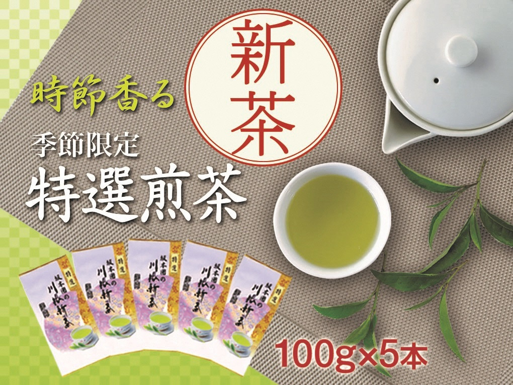 新茶 静岡川根茶　特選新茶100g×5本　イメージ画像