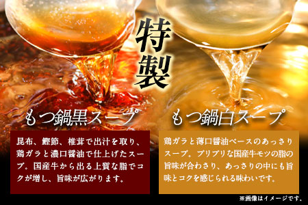 ふるさと納税 六蔵　博多白・黒もつ鍋食べ比べセット　国産牛もつ　たっぷり800ｇ（5-6人前）株式会社OSADA《30日以内に出荷予定(土日祝除く)》