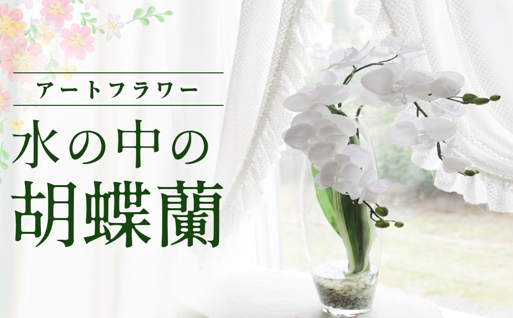 
【空気をきれいにするアートフラワー】　水の中の胡蝶蘭
