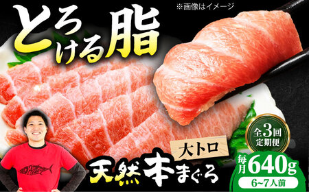 【全3回定期便】たね熟天然本まぐろ大トロ(640g)[AOCE025]マグロ