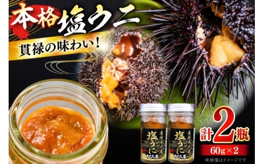 ウニ うに 雲丹 塩水 瓶 瓶詰め 塩ウニ 60g×2瓶・総計120g [めぐみ屋 長崎県 平戸市 hr42bgy400021] 生ウニ 生うに 生雲丹 高級 海鮮 魚介 国産 お取り寄せ