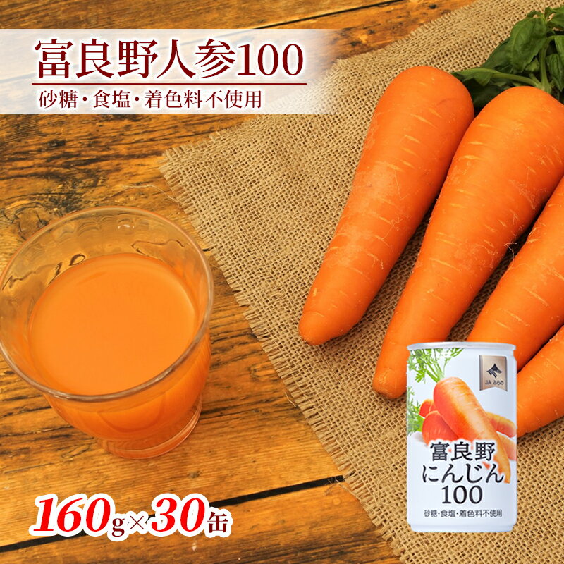 【ふるさと納税】にんじんジュース 北海道 富良野にんじん100 30缶 セット ふらの農業協同組合 ふらの産 にんじん ジュース 野菜ジュース 人参ジュース キャロットジュース 野菜 飲料 缶 ケース買い 箱 買い 1ケース ギフト 備蓄 長期保存 常温 常温保存　南富良野町