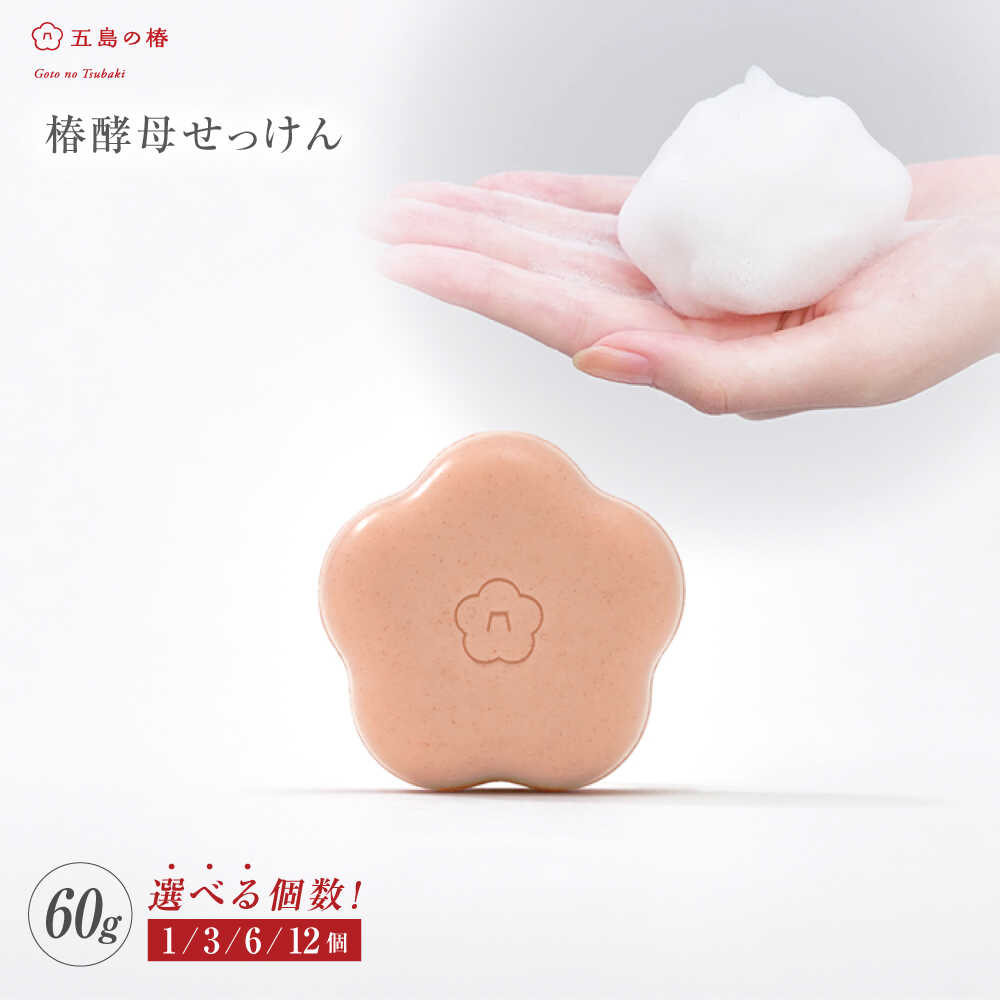 【ふるさと納税】【選べる個数】椿酵母せっけん60g×1/3/6/12個 五島市/五島の椿 [PEG005] 椿 ツバキ 椿酵母 五島 五島列島 長崎 スキンケア せっけん 石鹸 美容 化粧品 洗顔 保湿 コスメ フェイス 国産 清潔 潤い 美肌 成分 1万円以下 10,000円以下