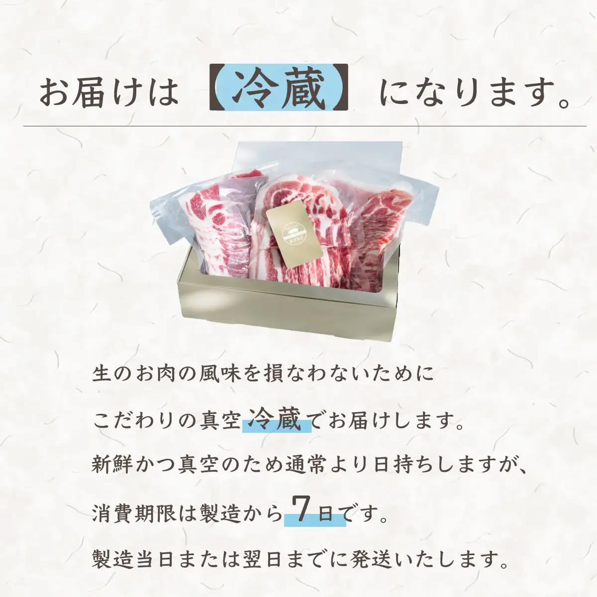 豚肉 ローズポーク 3部位 食べ比べ 計1kg スライス 3mm