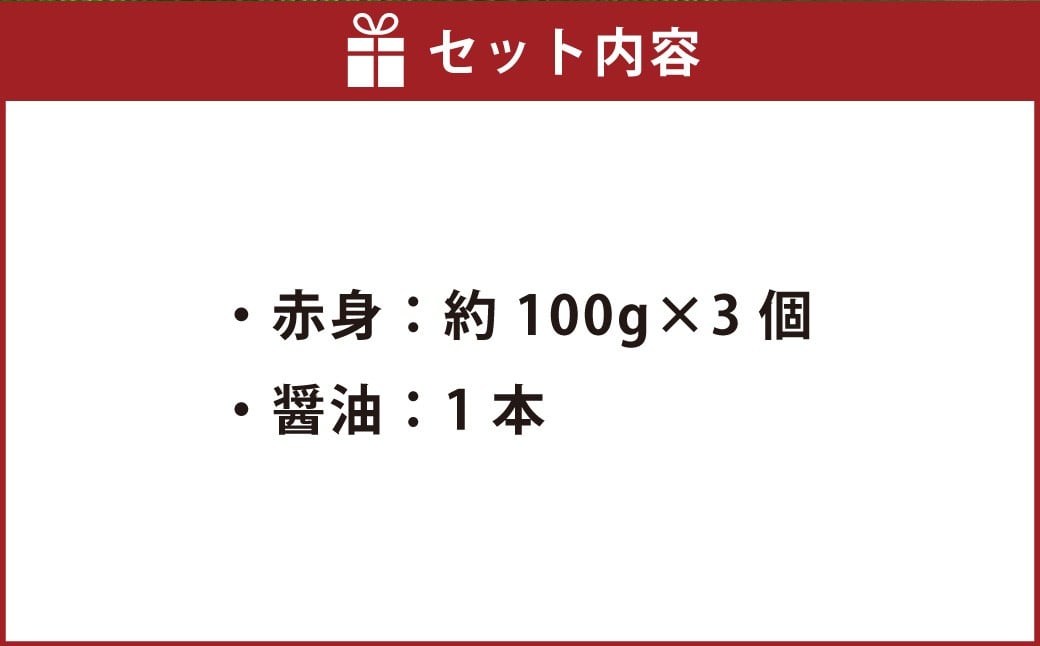 宮村牧場朝日ミート 熊本県産馬刺し赤身 約300g（約100g×3）専用醤油付き（80ml×1）