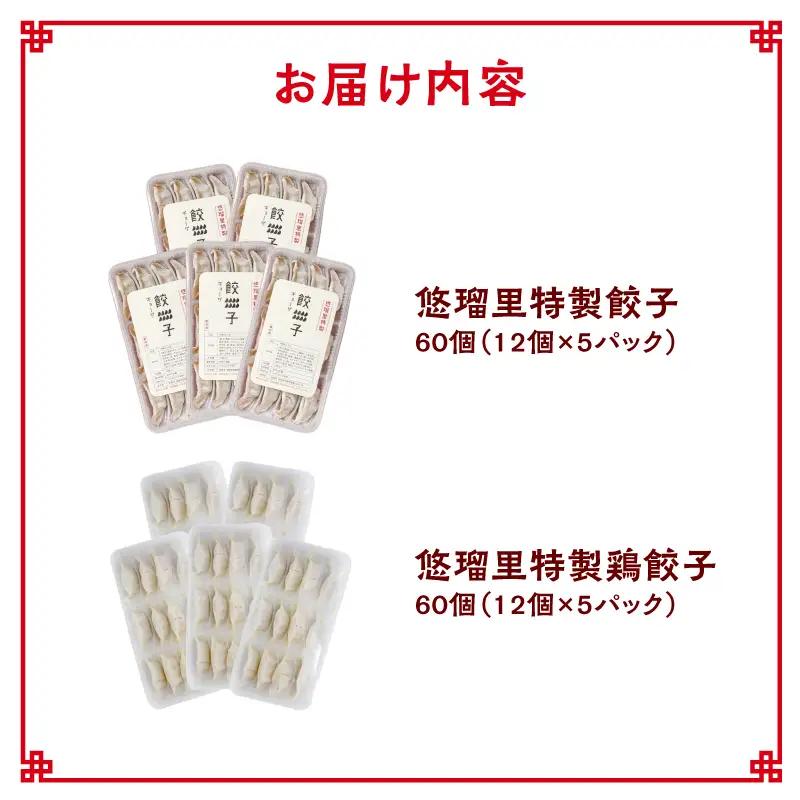 悠瑠里特製餃子60個&鶏餃子60個 食べ比べセット 餃子 ぎょうざ 惣菜