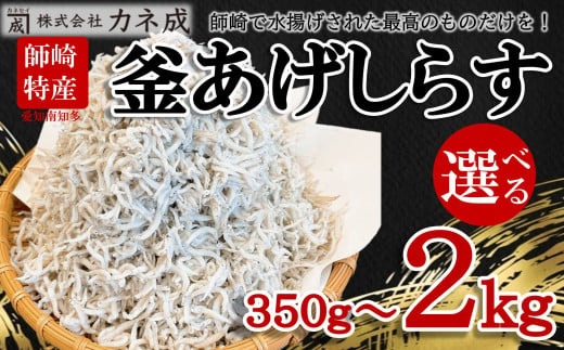 訳あり 釜揚げ しらす 350g~2kg 小分け 減塩 無添加 無着色 冷凍 愛知県 南知多町 ご飯 ごはん 丼 料理 国産 カネ成 シラス 人気 おすすめ